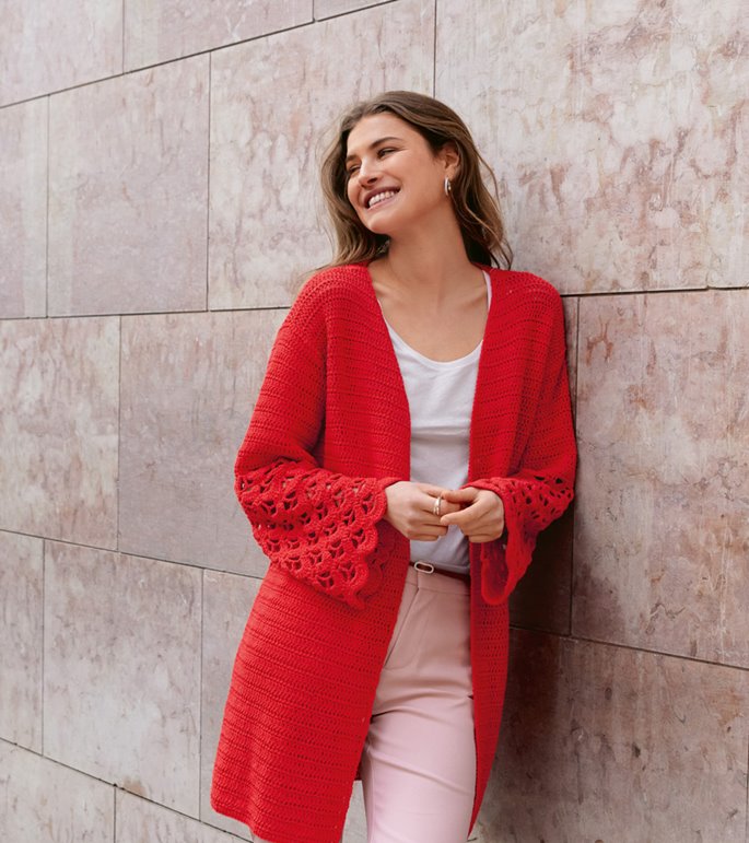 Lana Grossa CARDIGAN EN BRIDES AVEC MOTIF AJOURÉ D’ARCEAUX Gioia