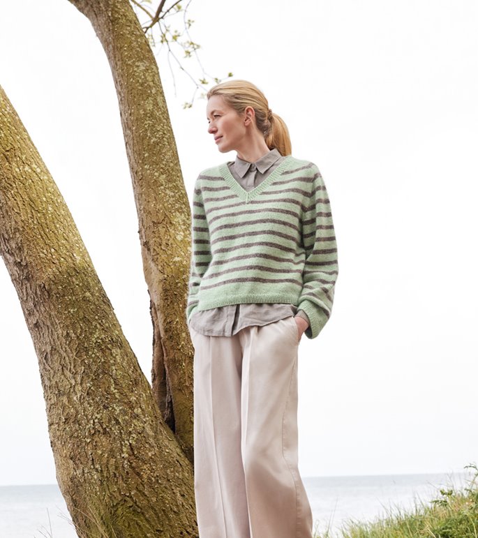 Lana Grossa PULL À RAYURES Merino Superiore & Silkhair