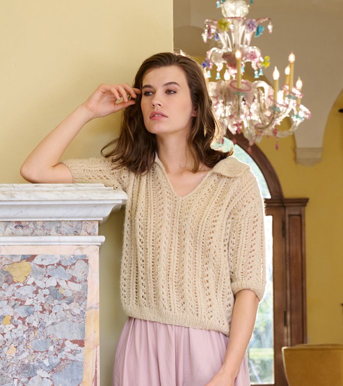 Lana Grossa PULL POLO Setasuri Pearls